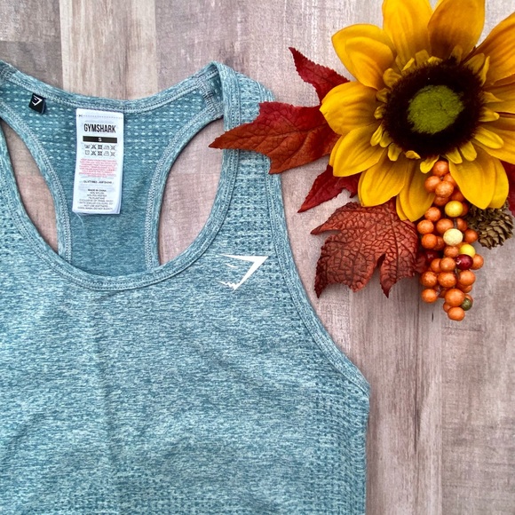 Gymshark vital seamless vest teal marl workout - Picture 2 of 8